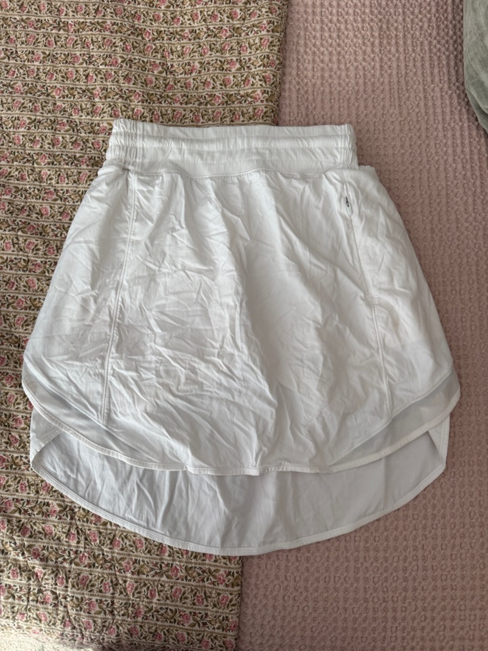 White Women’s Athletic Skirt with Built-In Shorts